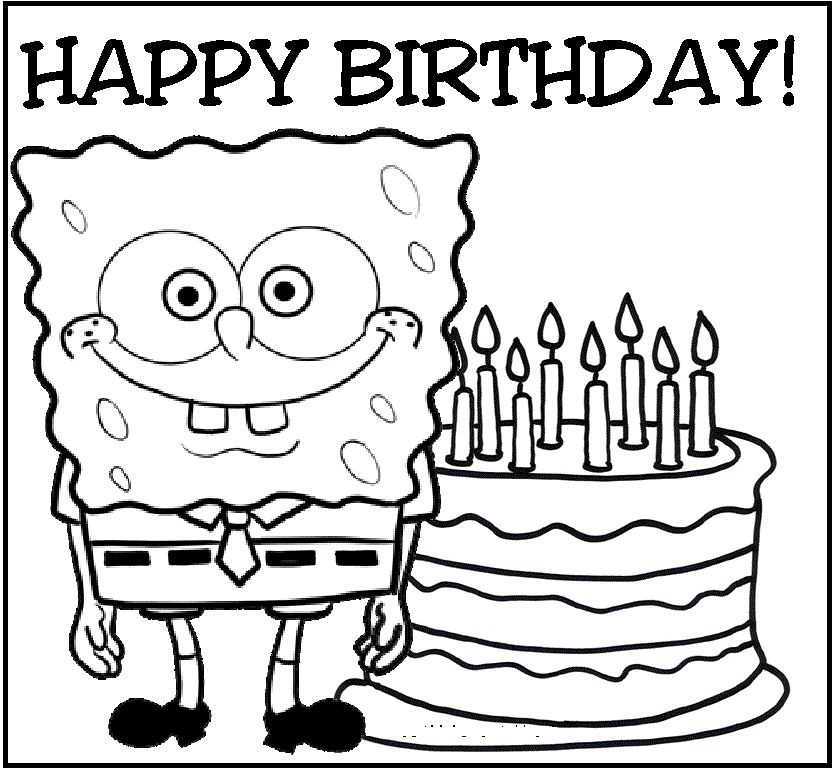 Spongebob Happy Birthday Coloring Pages Coloring Home