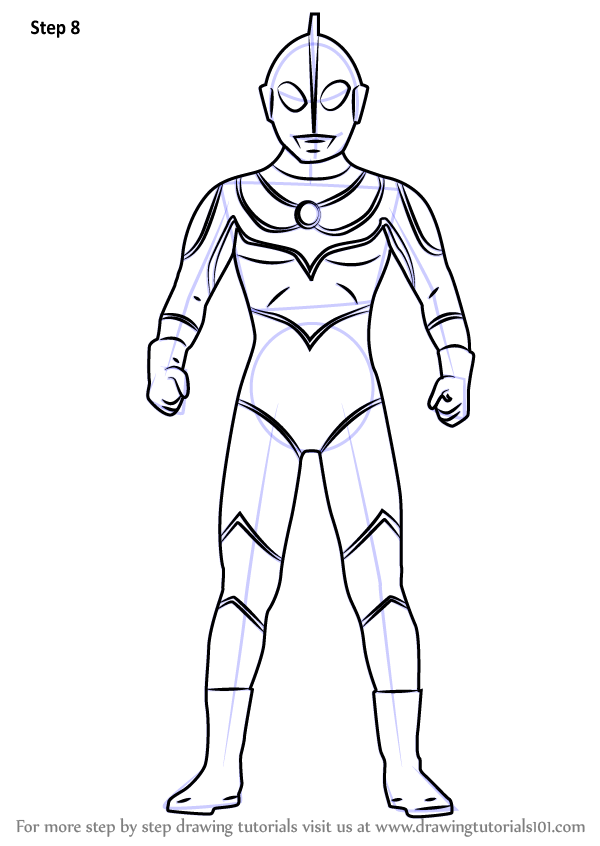 Learn How to Draw Ultraman Jack (Ultraman) Step by Step : Drawing Tutorials