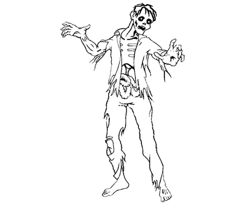 Cartoon Zombie Coloring Pages - Coloring Home
