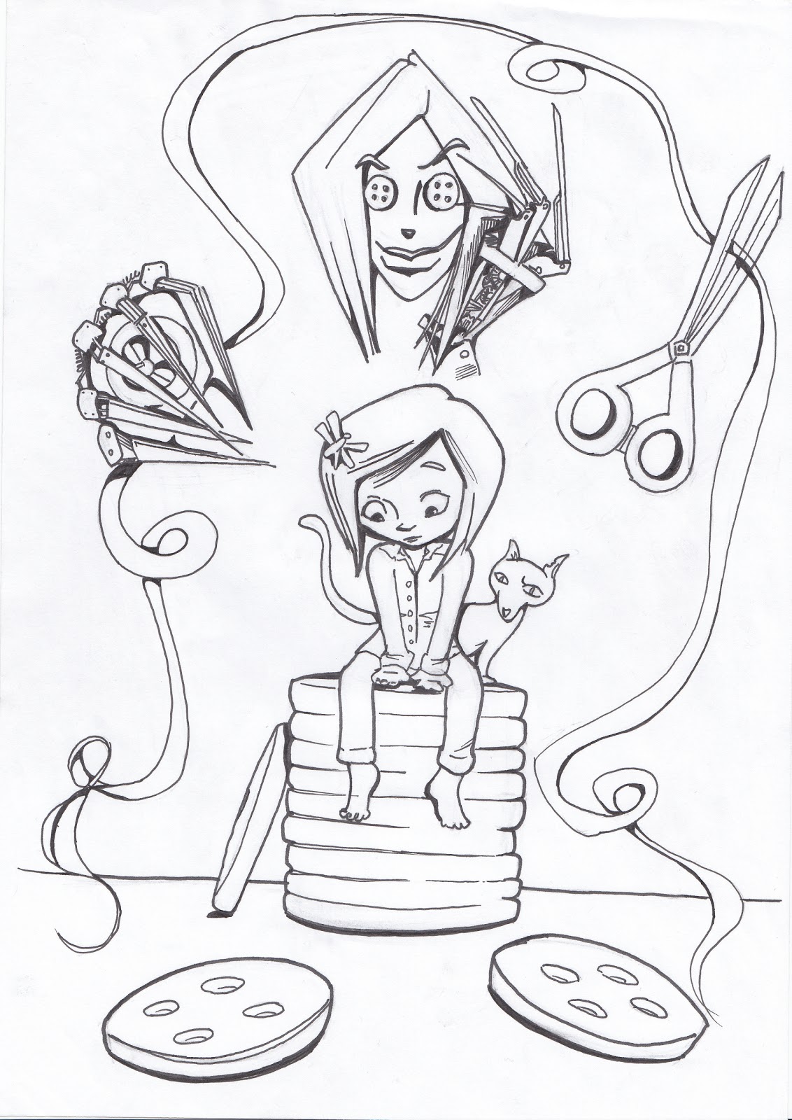Coraline Coloring Pages Coloring Home