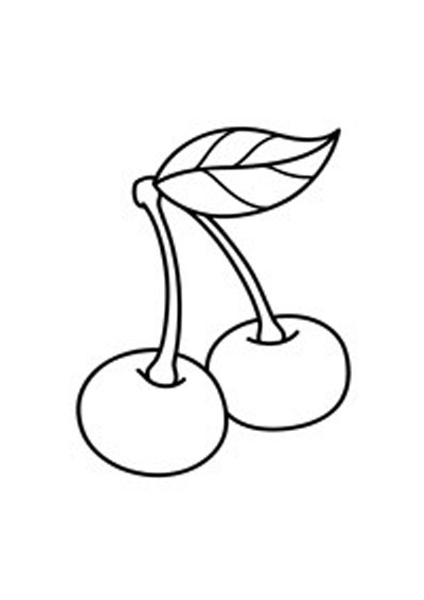 Coloring Pages | Bunch of Cherries Coloring Page for Kids