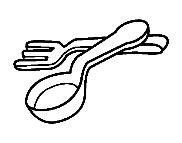 Spoon and fork coloring page - Coloringcrew.com