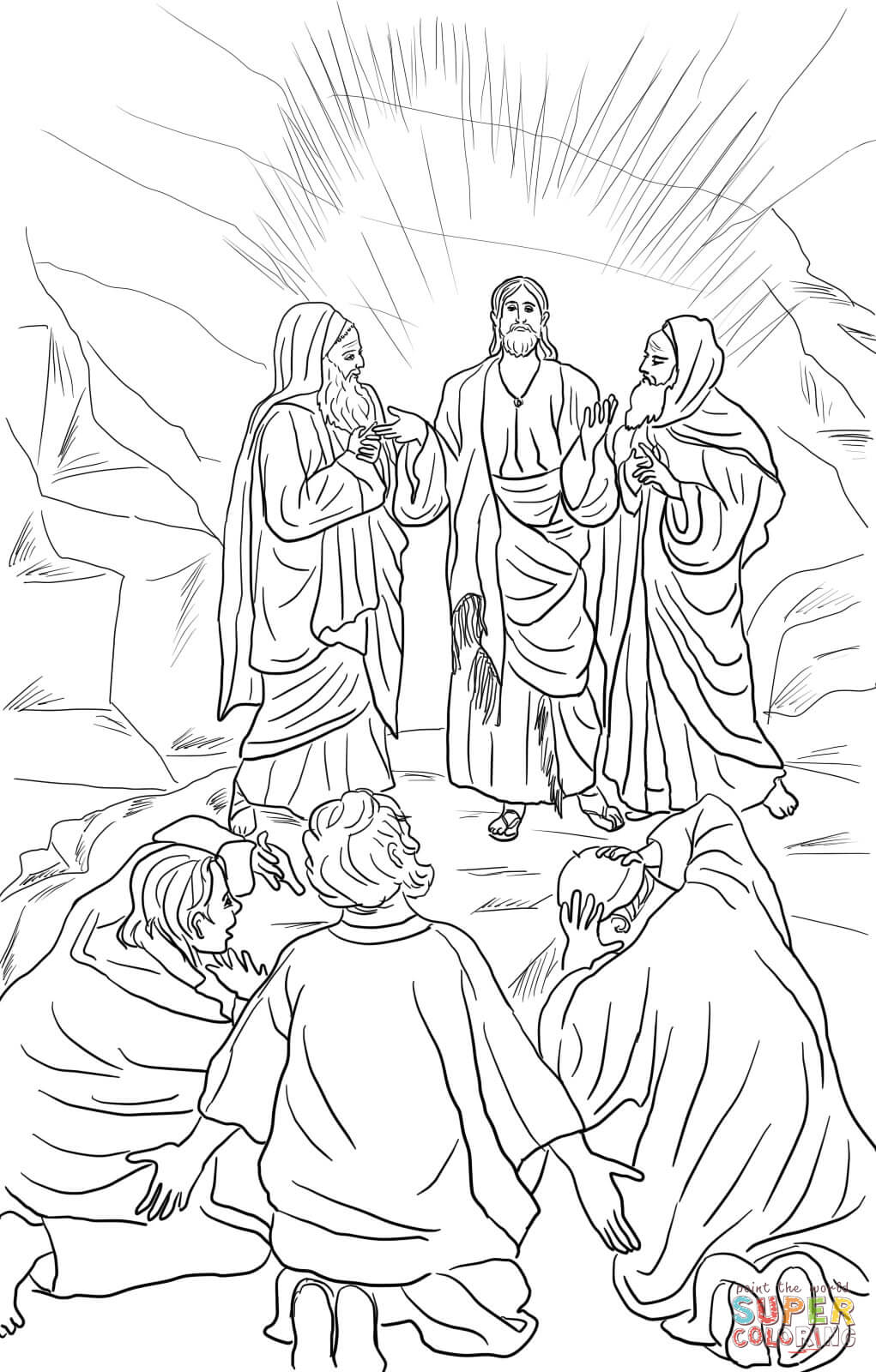 Jesus Transfiguration Coloring Page   Coloring Home