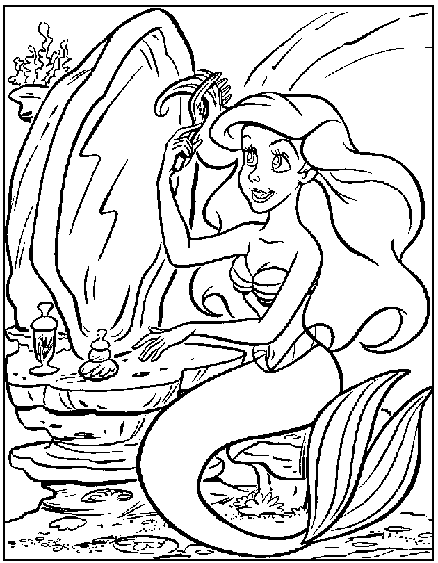 Ariel The Mermaid Coloring Pages Coloring Home