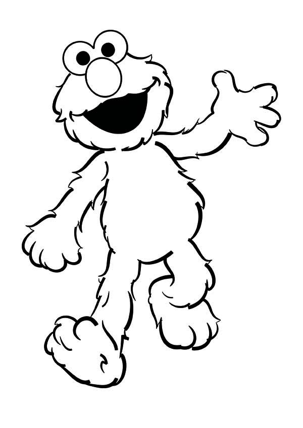 Elmo is Very Happy in Sesame Street Coloring Page: Elmo is Very ...