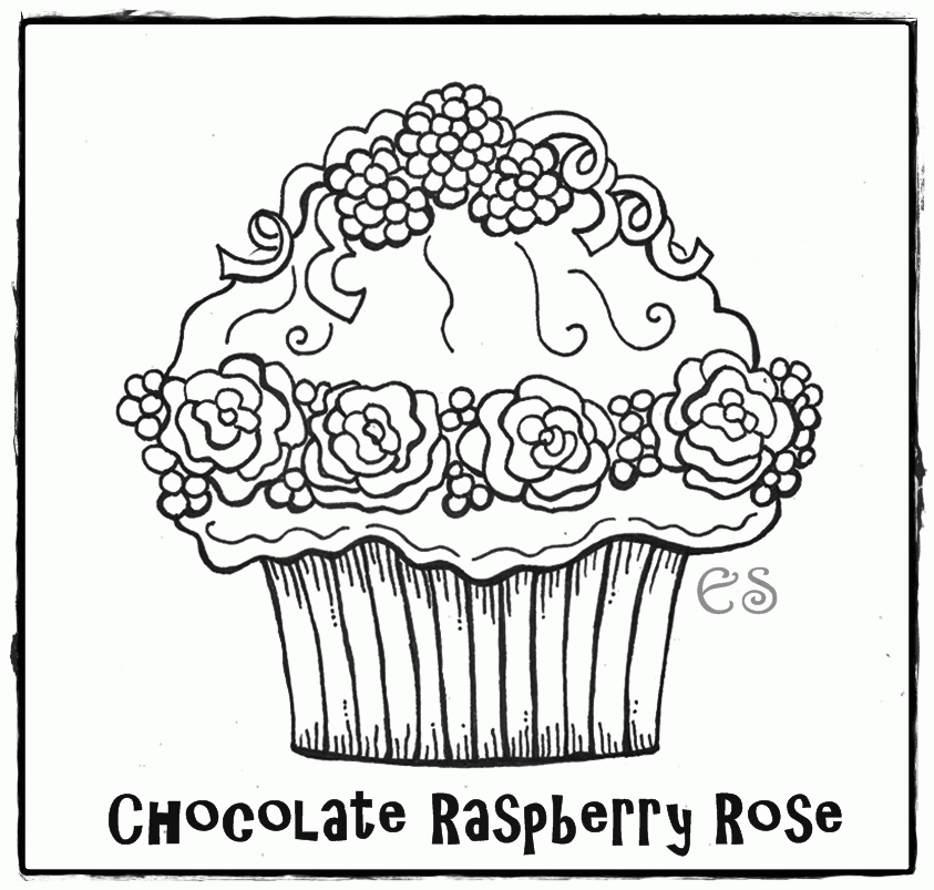 Cute Cupcakes - Coloring Pages for Kids and for Adults