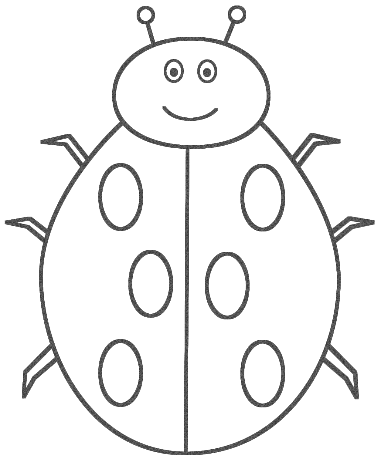 Ladybug Smiling - Coloring Page (Insects)