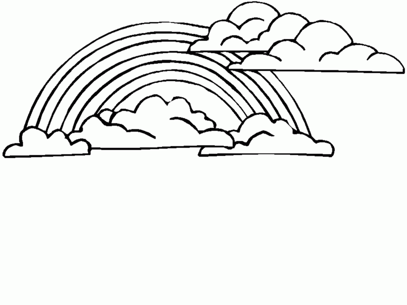 Black And White Rainbow Coloring Page - Coloring Home