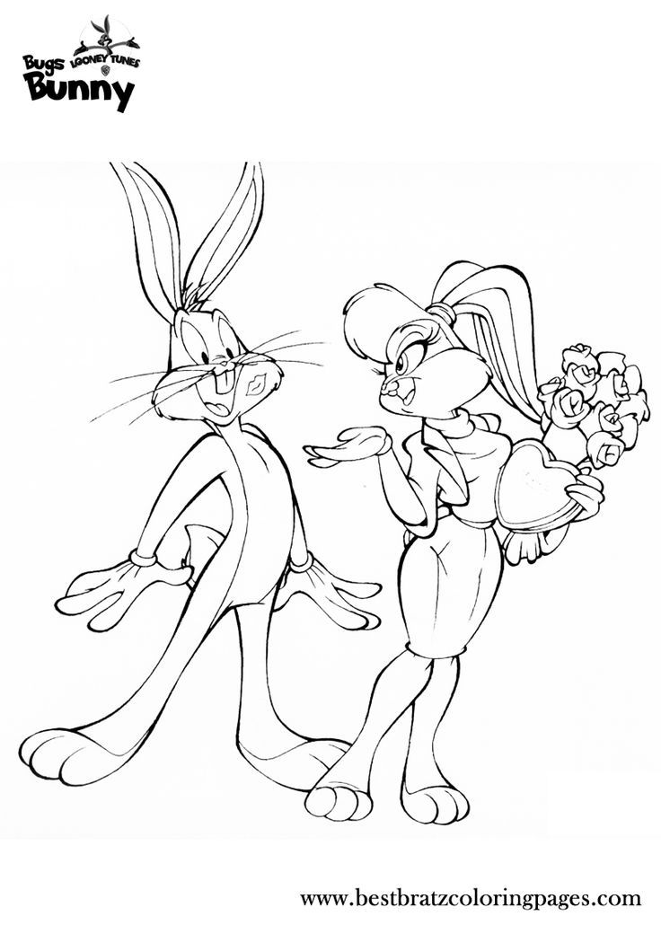 Lola Bunny Bugs Coloring Pages Looney Tunes Cartoon Girl