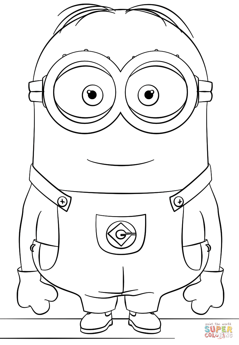 Minion Dave coloring page | Free Printable Coloring Pages