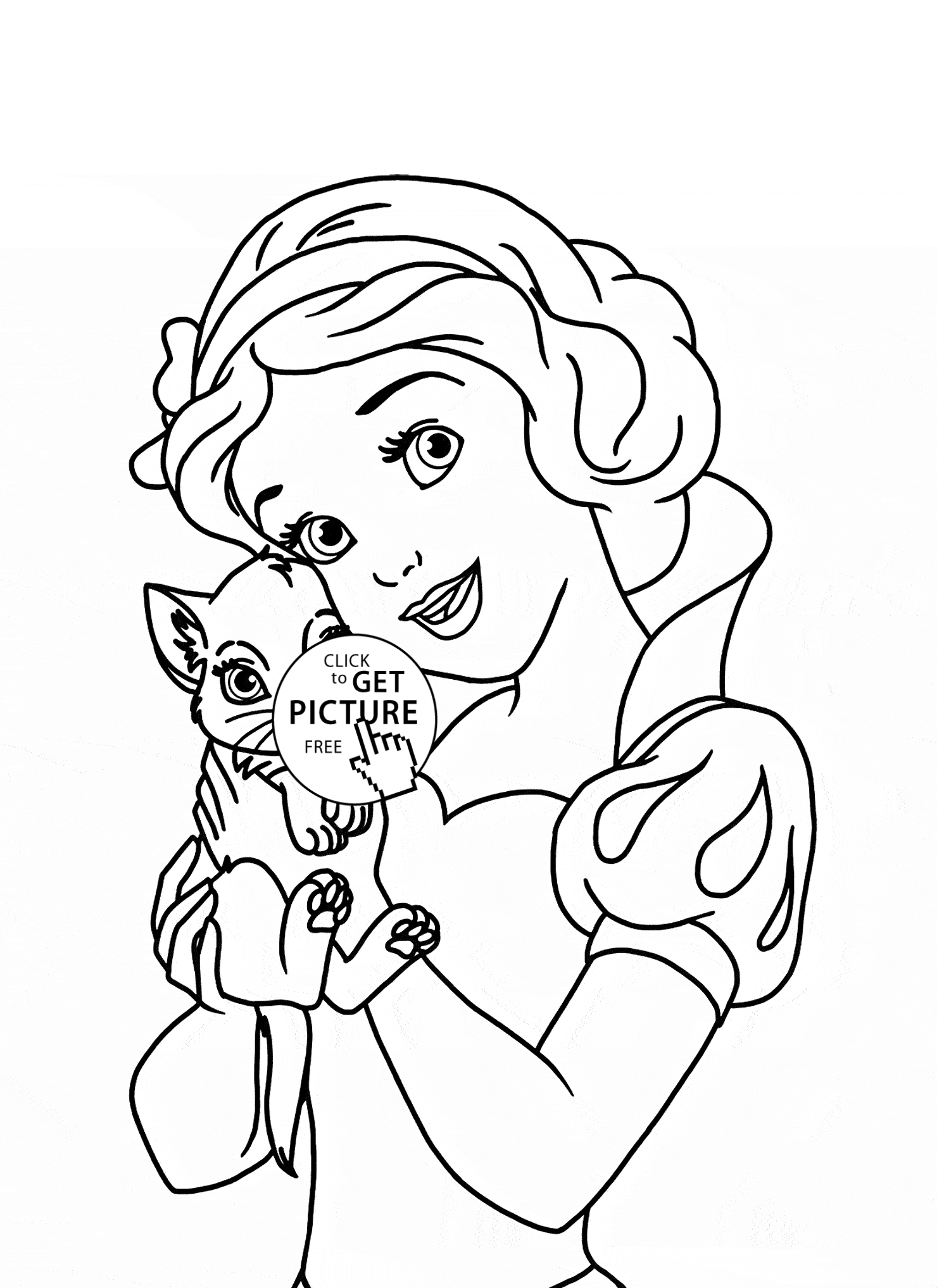 Princess Cat Coloring Page - Coloring Home