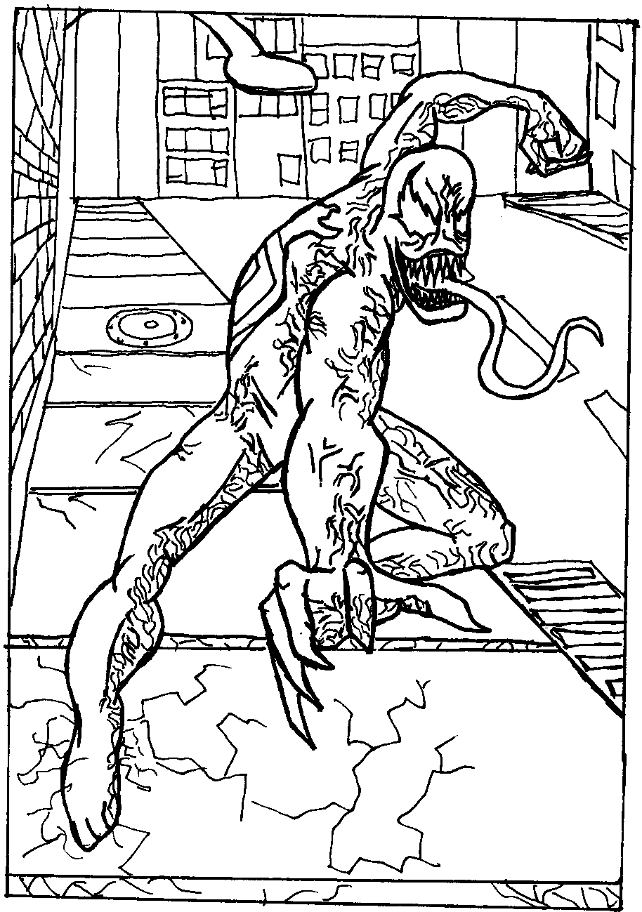 Spiderman Venom - Coloring Pages for Kids and for Adults