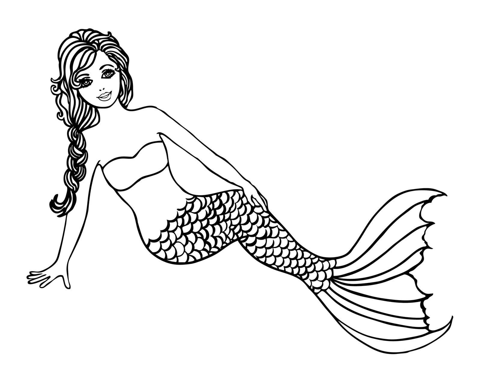 Mermaid Printable Coloring Pages Free