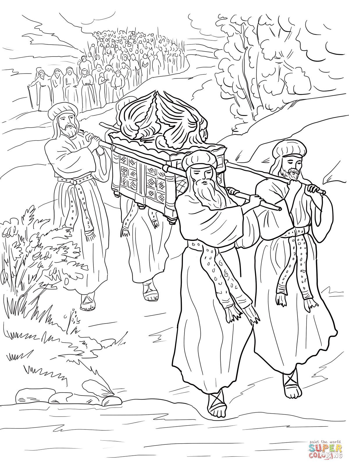 Joshua and the Israelites Cross the Jordan River coloring page