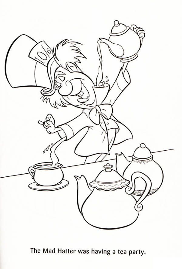 The Mad Hatter was Having a Tea Party Coloring Page: The Mad ...