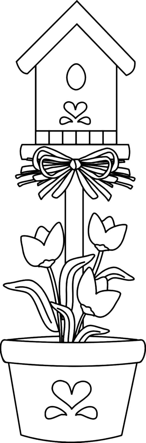 Birdhouse Coloring Page - Coloring Home