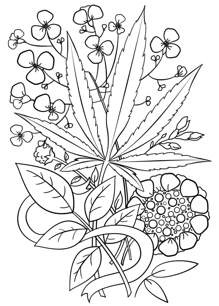 Weed Trippy Coloring Page - Free Printable Coloring Pages for Kids