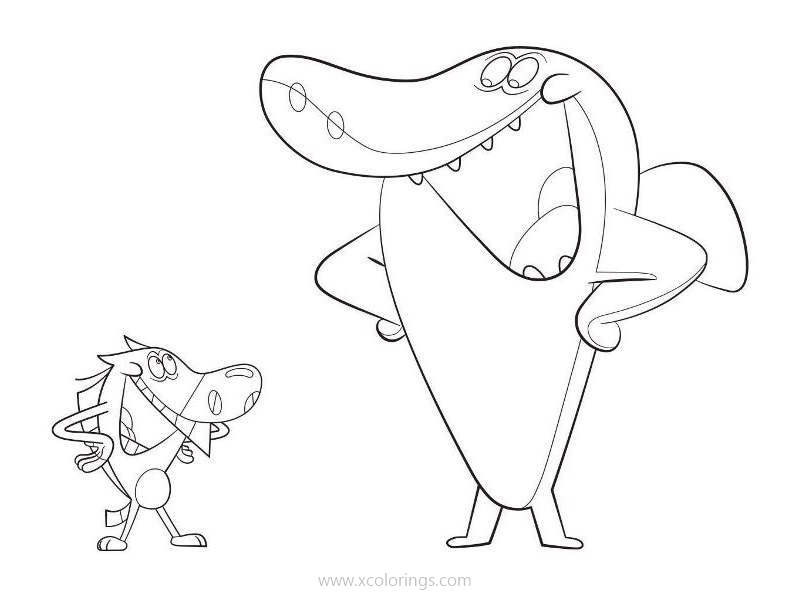 Zig And Sharko Laughing Coloring Pages - XColorings