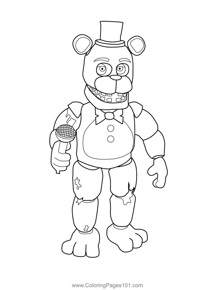 Withered Freddy FNAF Coloring Page for ...