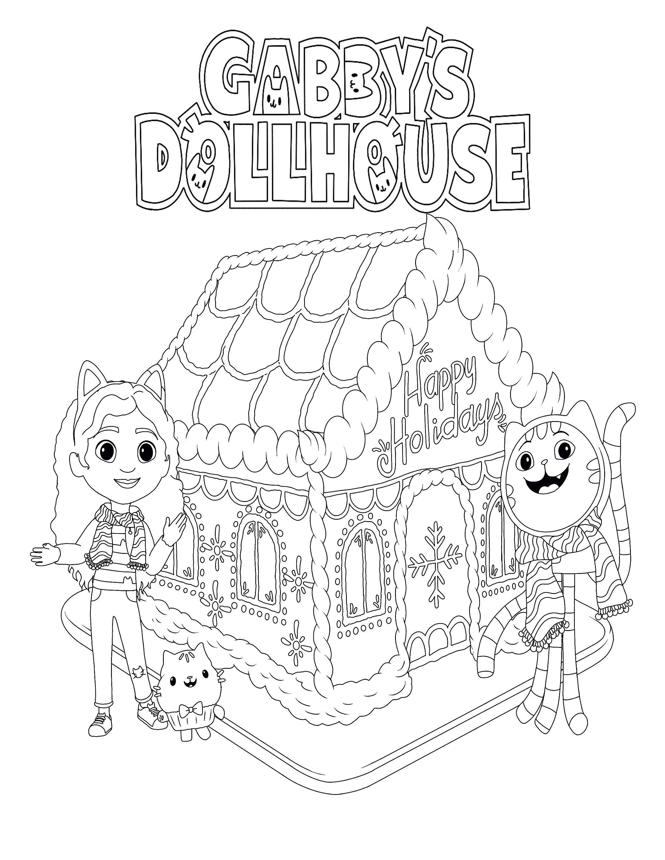 Gabbys Dollhouse Holiday Coloring Page ...