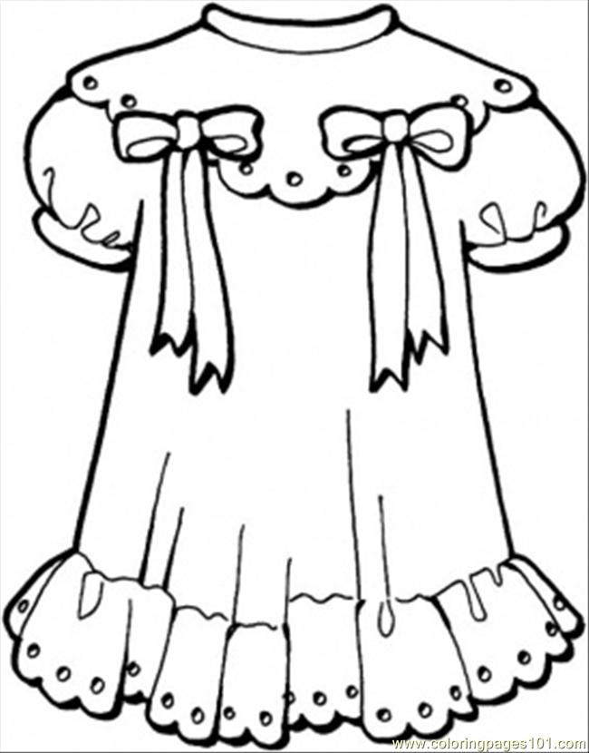Girly Dress Coloring Page - Free Clothing Coloring Pages ...