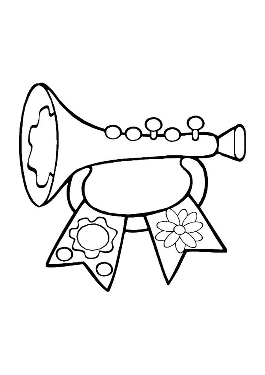 Coloring Page toy trumpet - free printable coloring pages
