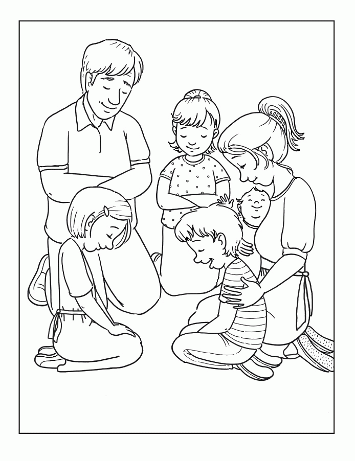 Families Is Praying Coloring Pages For Kids #cer : Printable ...