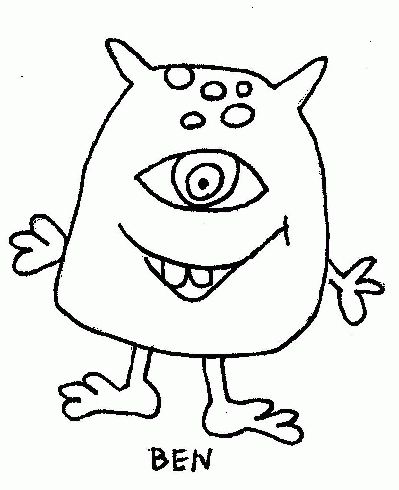 Ben ugly doll coloring page