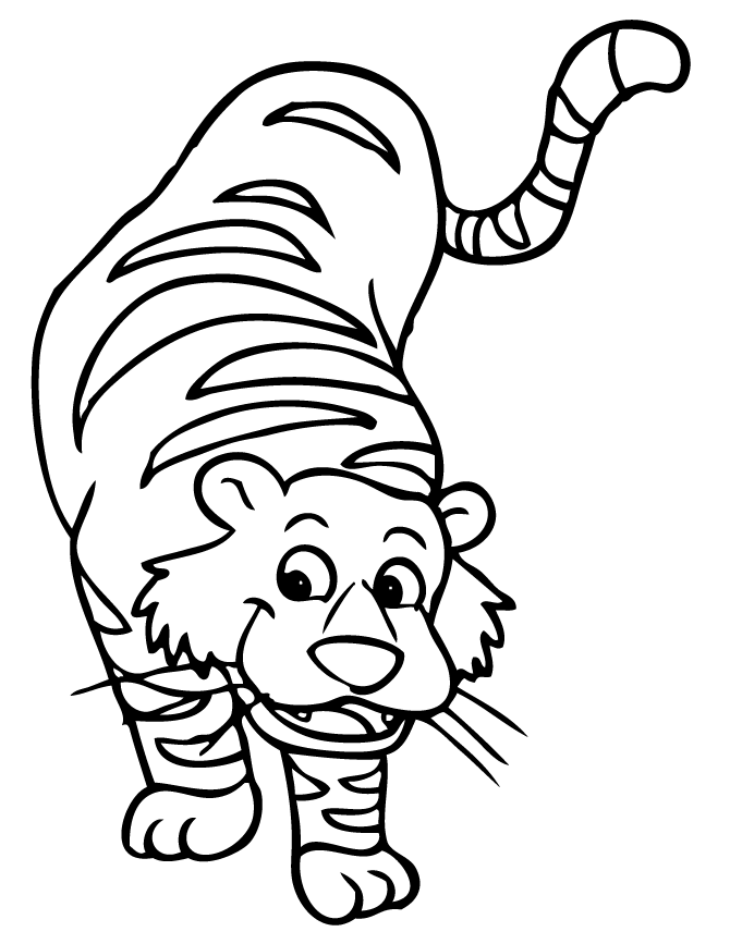Tiger Cat Coloring Page | Free Printable Coloring Pages