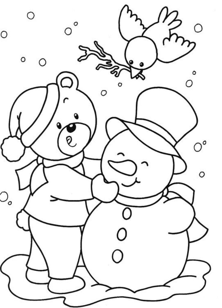 Download Snowman Winter Free Christmas Coloring Pages For Kids Or 
