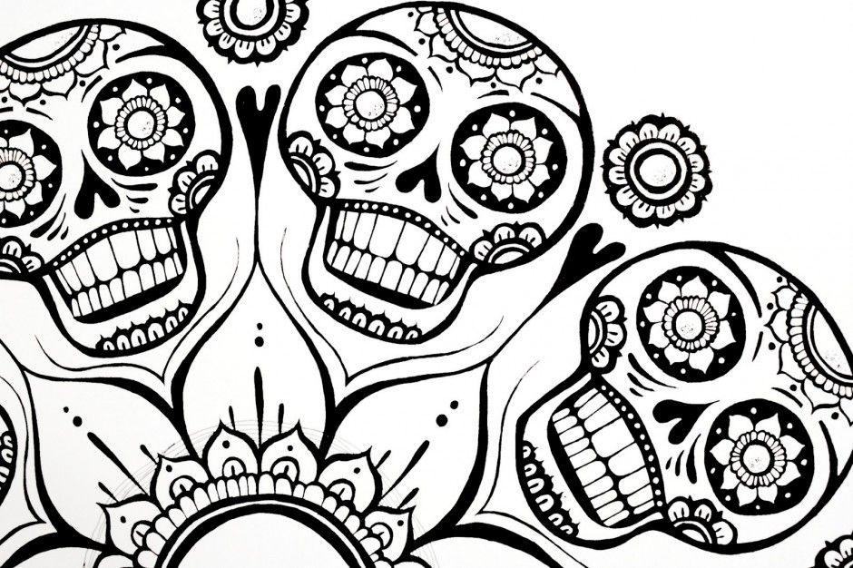 Coloring Pages Excellent Sugar Skull Coloring Pages Coloring 