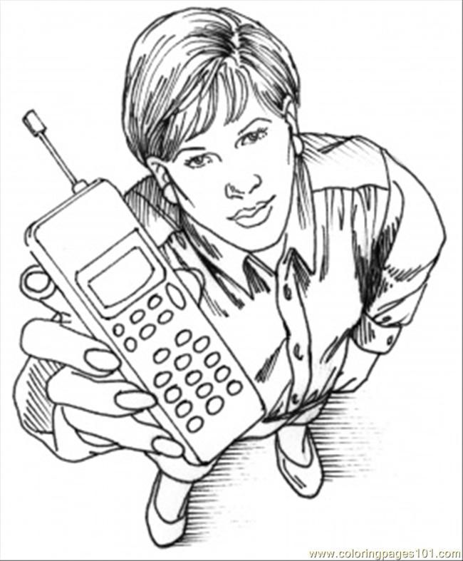 Coloring Pages Here Is Your Cell Phone (Technology > Telecom 