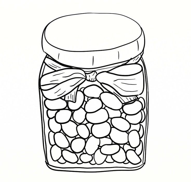 Jelly Beans In jar Coloring Page | Kids Coloring Pages