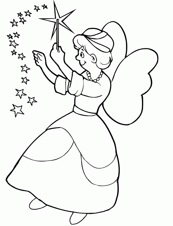 fairy godmother from cinderalla coloring pages - photo #20