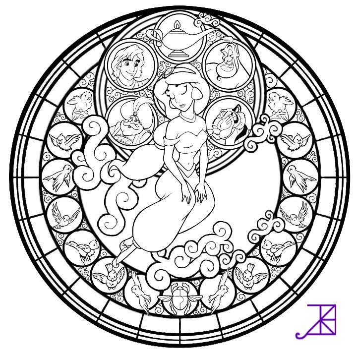 Jasmine Stained Glass | Coloring Pages