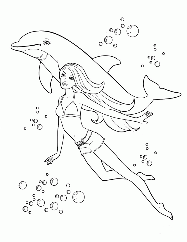 Barbie Swim Coloring Pages 288324 Swimming Swimsuit