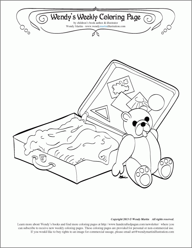 Suitcase Coloring Page -