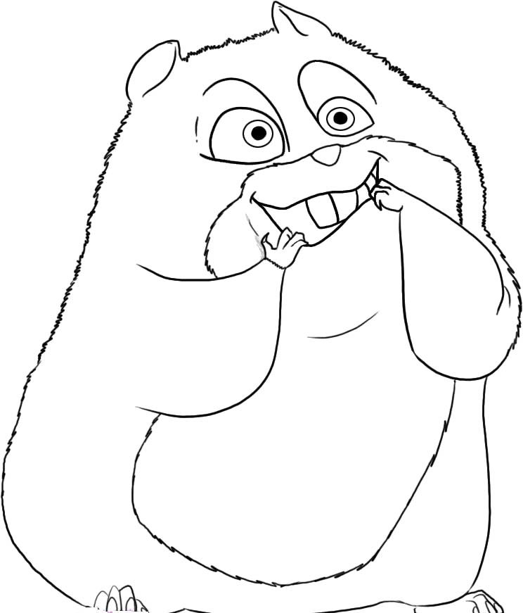A Cute Sandy The Hamster Coloring Pages - Hamtaro Coloring Pages 