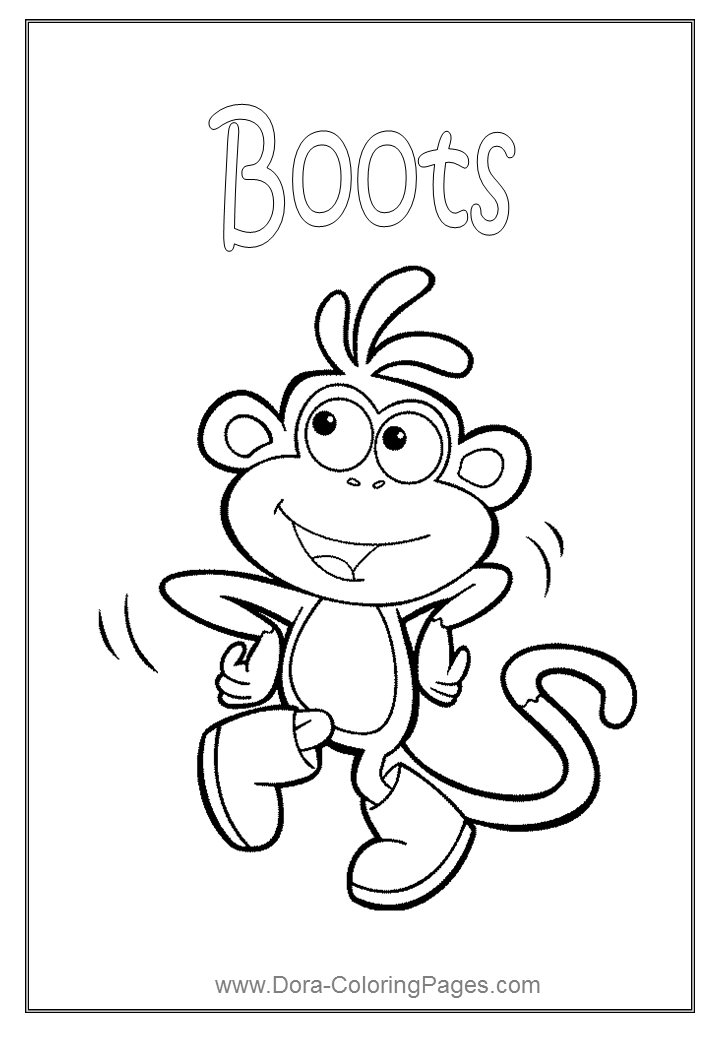 Dora Characters — Dora Coloring Pages
