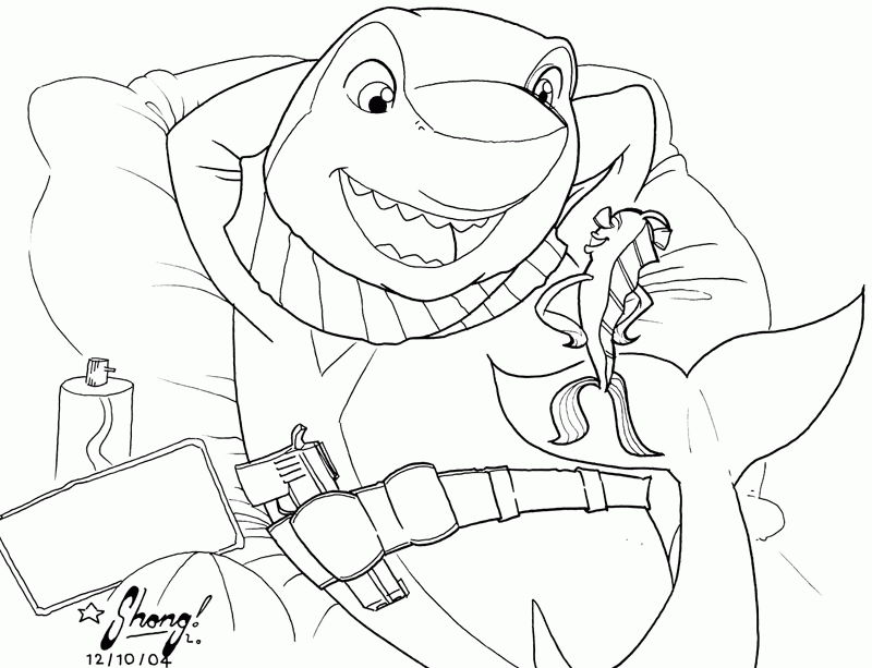 Shark Tale Coloring - Coloring Home