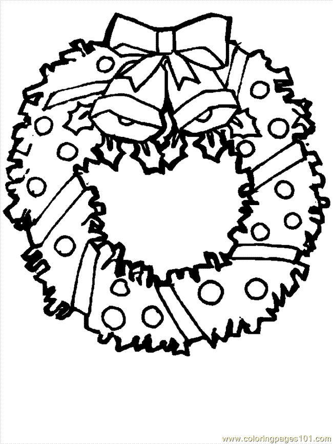 christmas wreaths Colouring Pages