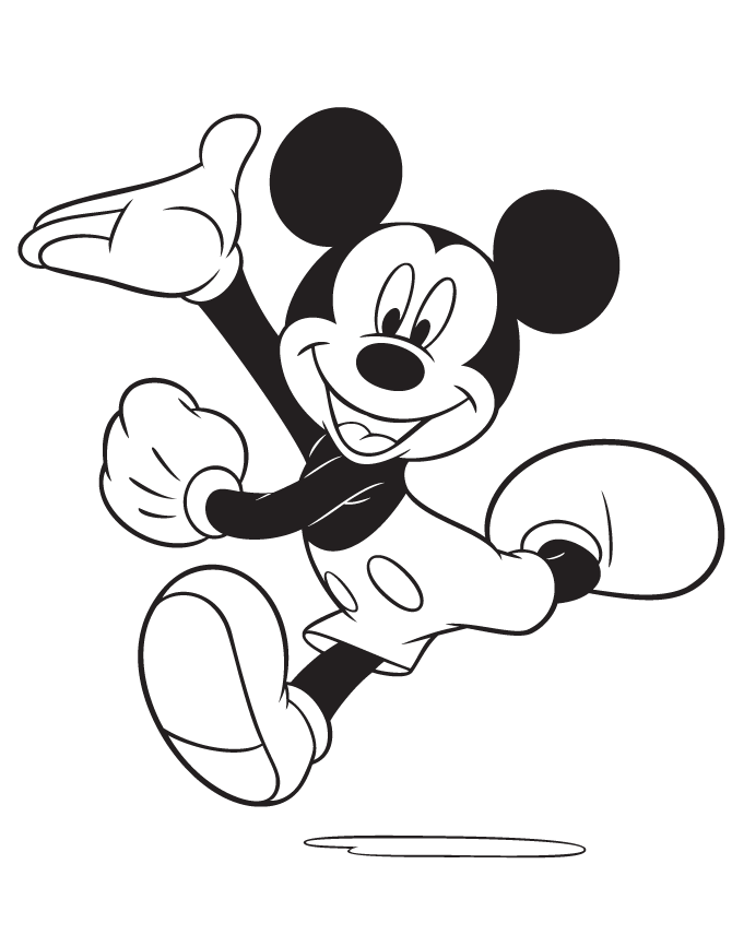 Mickey Giving Minnie Mouse Balloons Coloring Page | HM Coloring Pages