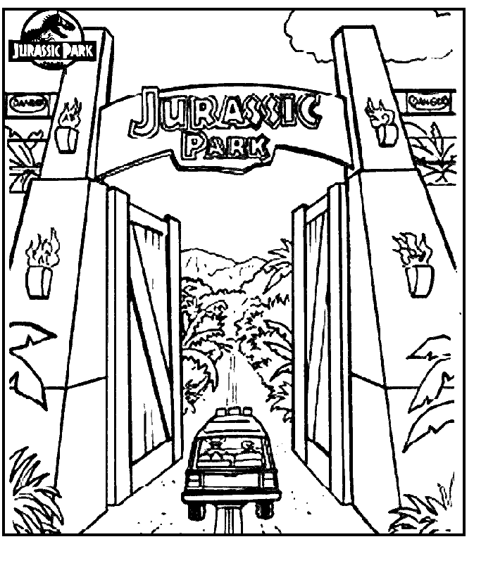 jurrasic park Colouring Pages