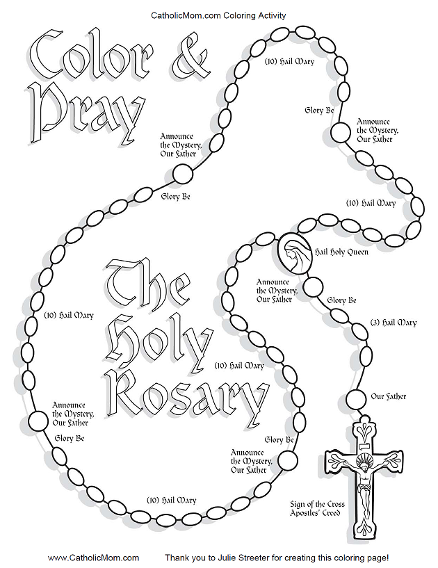 Rosary Coloring Page Printable Coloring Home