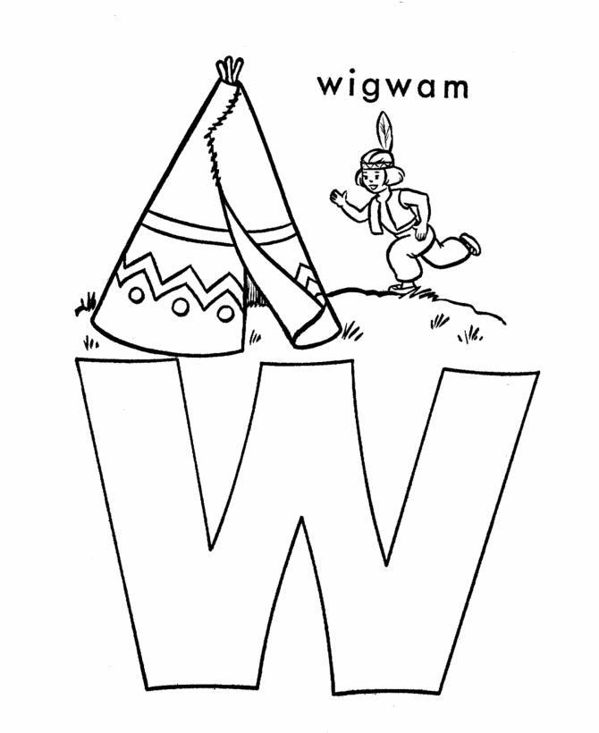 Letter W Coloring Page - Coloring Home