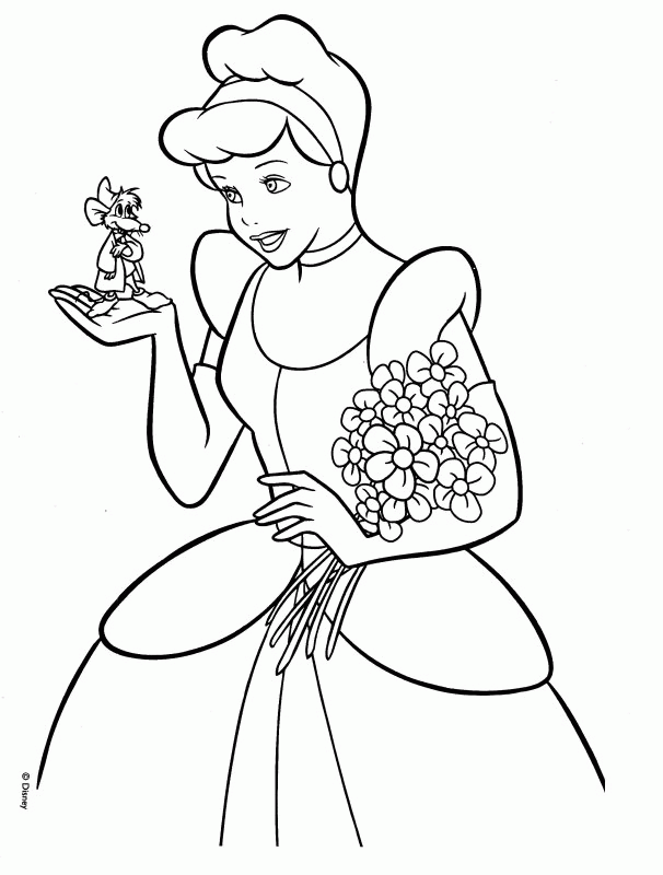 Cinderella printable coloring pages and pictures