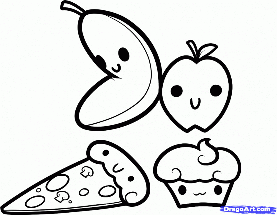 Cute Kawaii Food Coloring Pages - Coloring Home