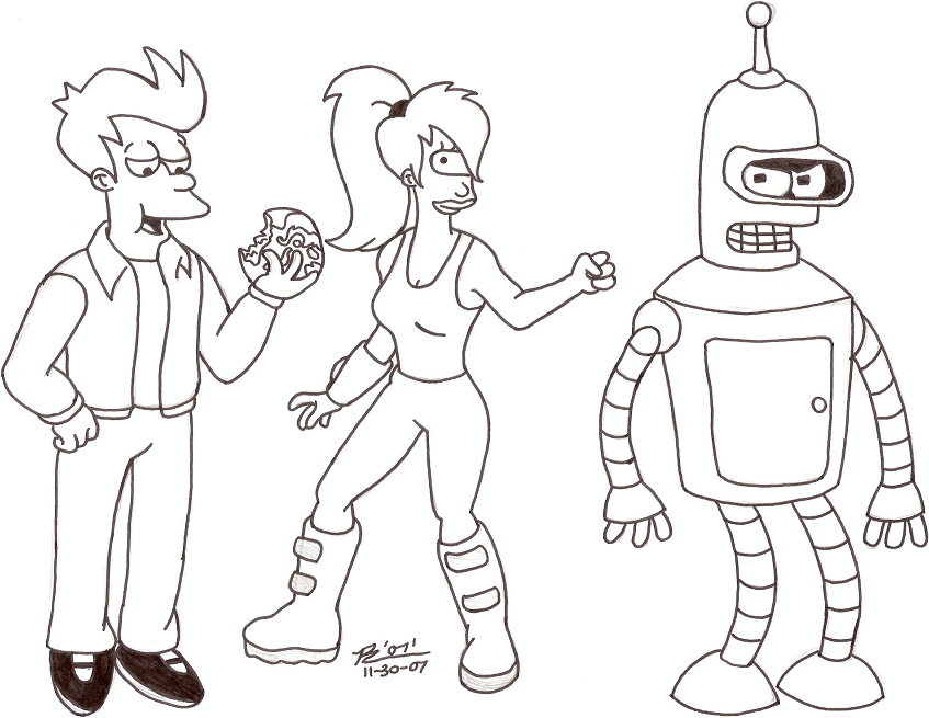 Bender Coloring Page - Coloring Home