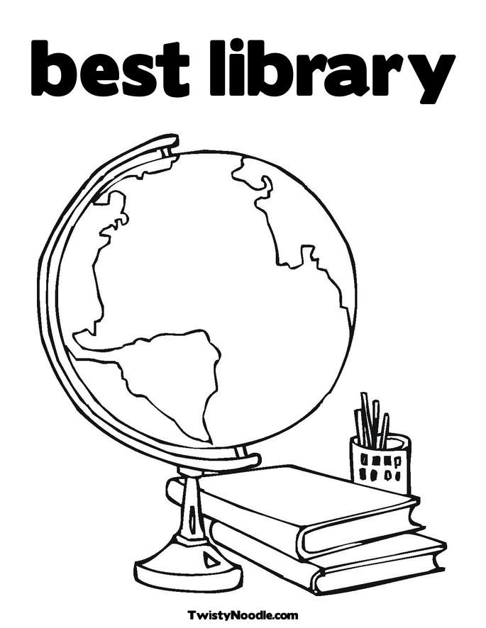 School Library Coloring Pages - Coloring Home