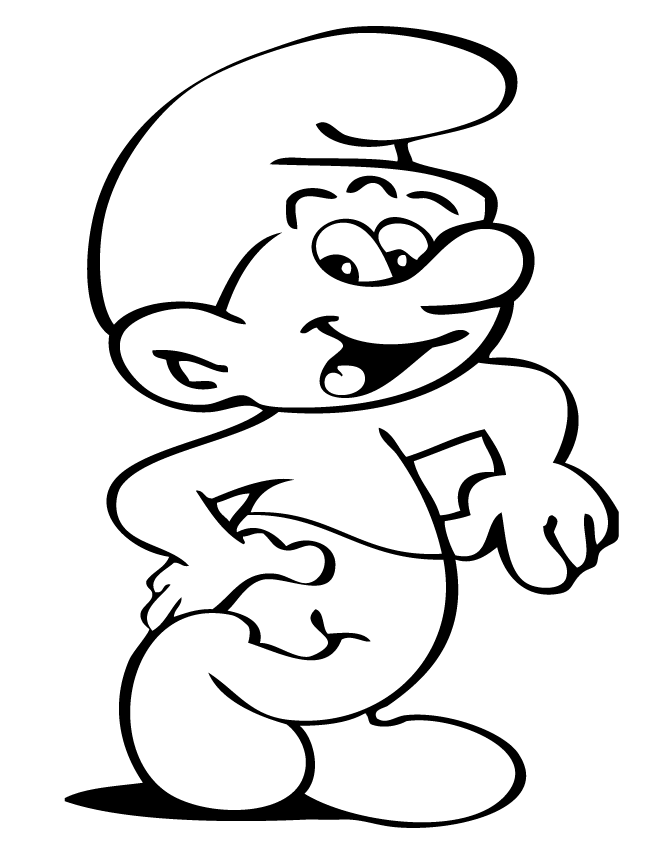 Cartoon Smurf Hanging Out Coloring Page | Free Printable Coloring 